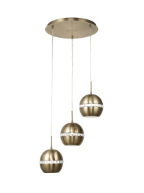 Andrea Antique Brass Crystal Ceiling Lights Diyas Multiple Crystal Pendants